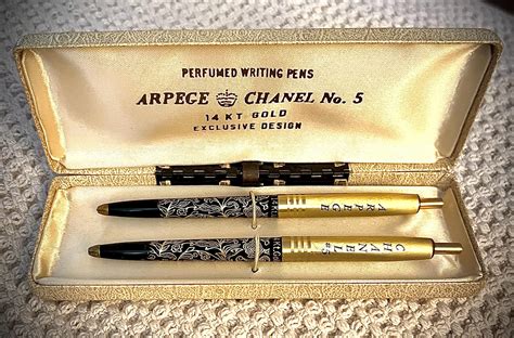 Vintage S Arpege Chanel No Perfumed Kt Gold Writing Pens