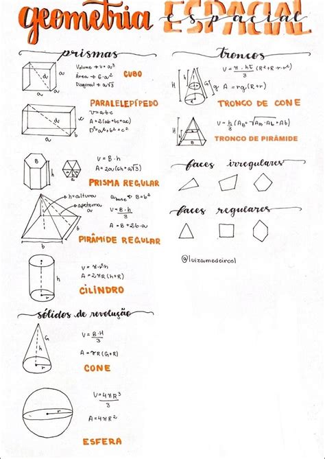 Geometria Espacial Resumos F Rmulas Figuras Infinittus The Best Porn