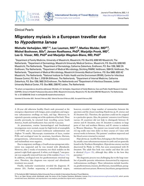 (PDF) Migratory myiasis in a European traveler due to Hypoderma larvae