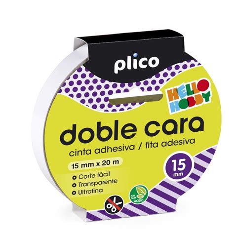 Cinta Adhesiva Plico Doble Cara 15mm x 20m Fácil de Usar