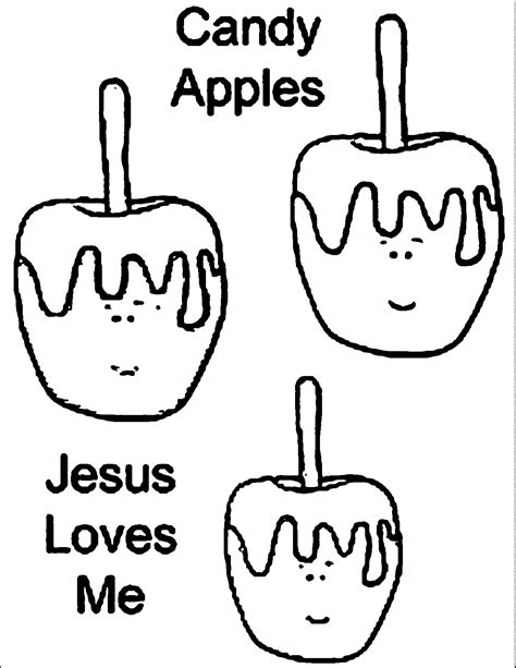 Candy Apples Clipart Jesus Loves Me Coloring Page Coloring Home