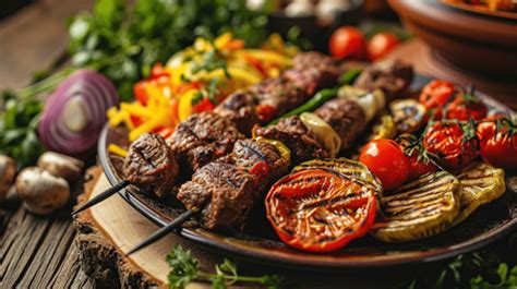 Turkish And Arabic Traditional Ramadan Mix Kebab Plate Kebab Beef With