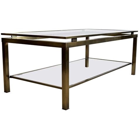 Hollywood Regency Brass Two Tier Coffee Table At 1stdibs