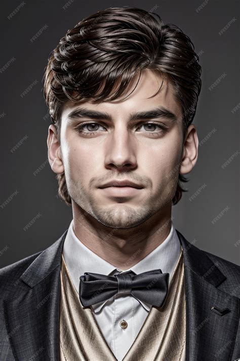 Premium Ai Image A Man In A Suit And Bow Tie Posing For A Picture