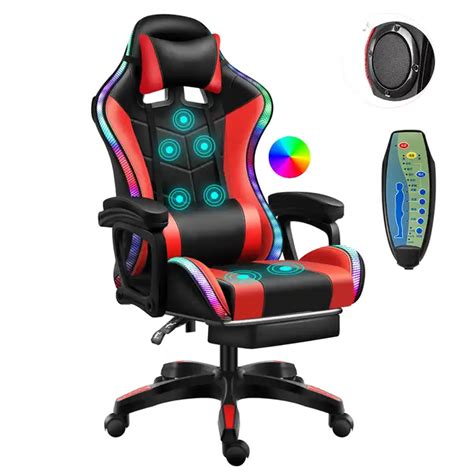 Racing Gamer Oyuncu Koltuguu Silla Para Juegos RGB Muestra Gratis Cuero