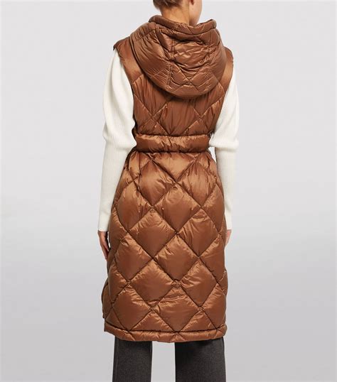 Max Mara Brown The Cube Quilted Longline Gilet Harrods Uk
