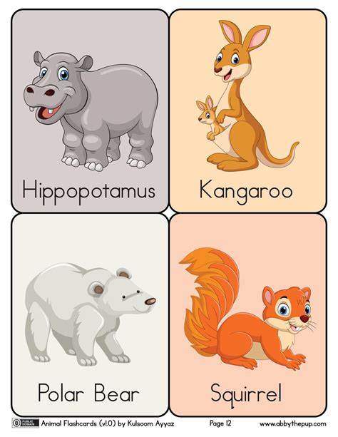 Animals Flashcards Free Printable Papercraft Templates Nbkomputer