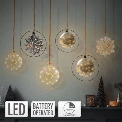 Boule De No L Suspendue Avec Led D Coration De No L En Verre Cm