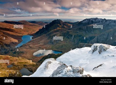 The Ogwen Valley And Llyn Idwal From The Summit Of Y Garn The Glyderau