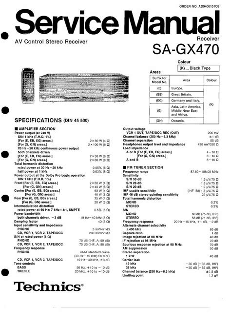 Download Panasonic Sa Gx 470 Service Manual Free