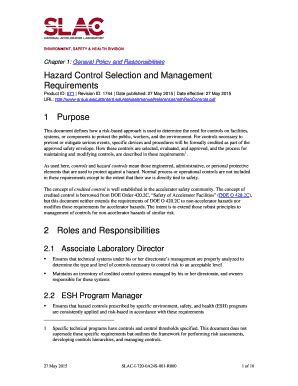 Fillable Online Group Slac Stanford Hazard Control Selection And