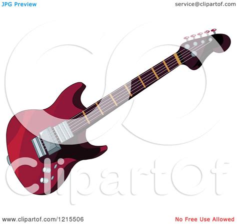 Clipart of a Red Electric Guitar - Royalty Free Vector Illustration by ...