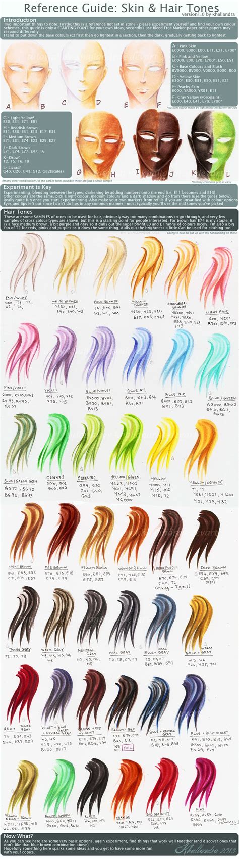 Reference Skin And Hair Tones Copics By Khallandra Deviantart On