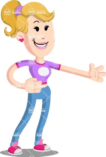 Flat Blonde Girl Cartoon Vector Character Show Graphicmama