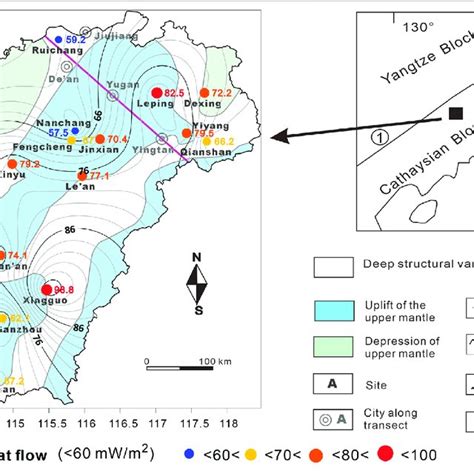 Terrestrial Heat Flow Distribution And Geotectonic Map Of Jiangxi Download Scientific Diagram