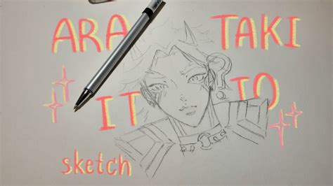 Asmr Drawing Arataki Itto Sketch No Talking Luckyez Kiel