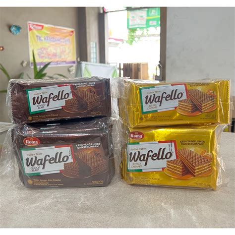 Jual Roma Wafello Coklat Caramel 17g 43g Shopee Indonesia