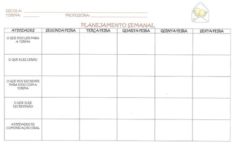 Modelo De Plano Semanal