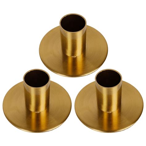 3 Pcs Copper Candle Holder Decor Metal Holders For Table Centerpiece