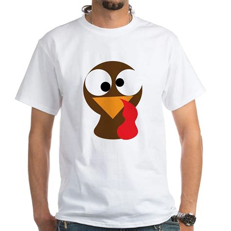 Funny Turkey Thanksgiving Face White T Shirt 100 Cotton T Shirt White