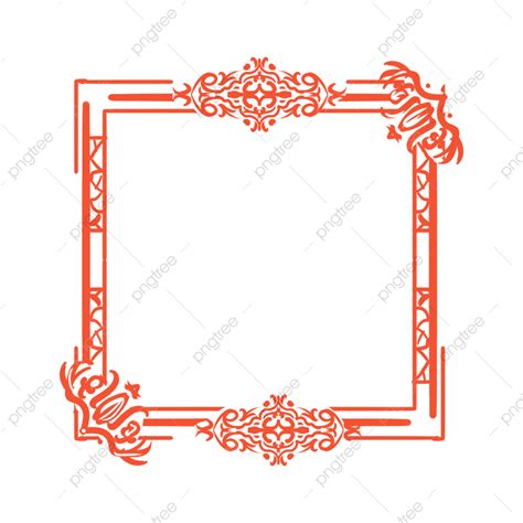 Frontera De Estilo Tradicional Chino PNG Rojo Estilo Chino Póster