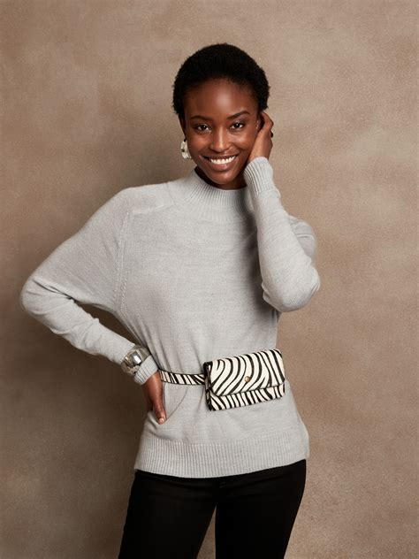 Petite Cozy Mock Neck Sweater Banana Republic Factory