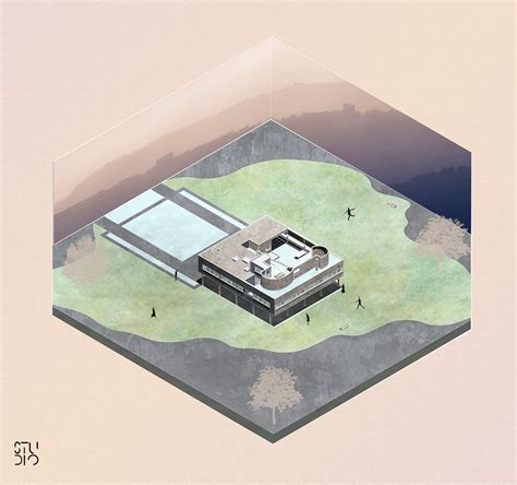 axo villa savoye  behance