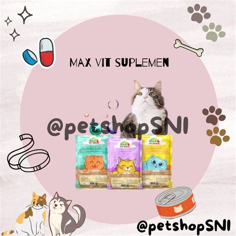 Jual Readyyy MAX VIT Suplemen Vitamin Kucing BULU GEMUK IMUN Shopee