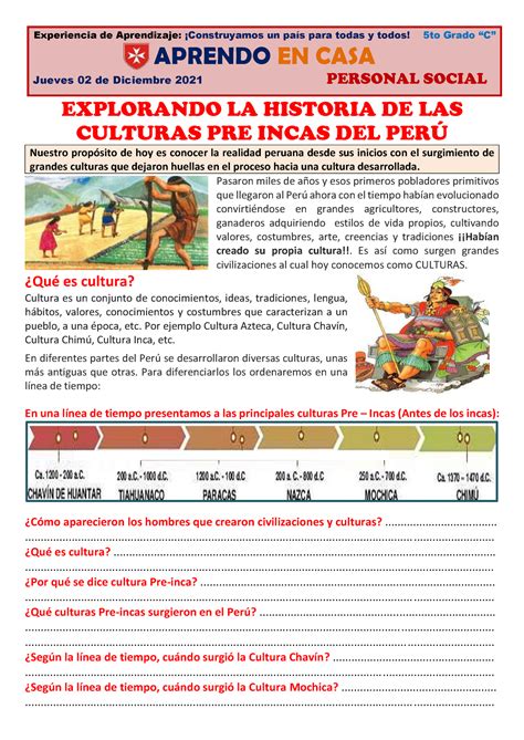 Culturas Pre Incas Para Segundo De Primaria Fichas De Trabajo Hot Sex