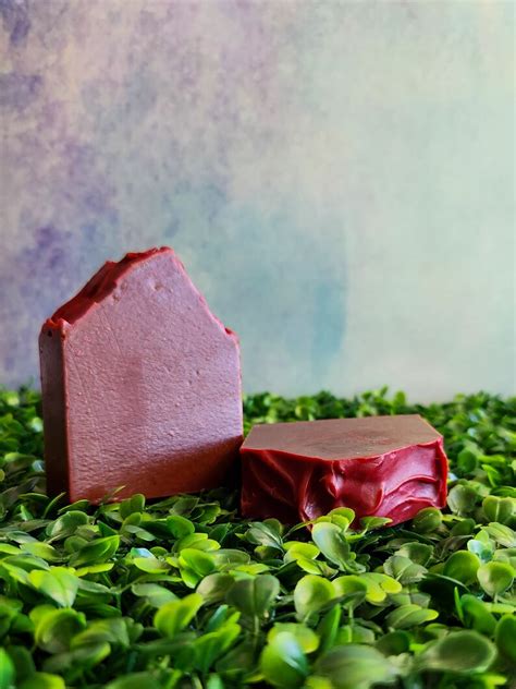 Natural Vegan Body Bar Soap Rhubarb Infused Soap Nag Champa Essential