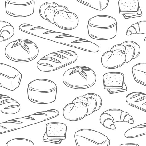 Bread Seamless Pattern Background Vector Art At Vecteezy