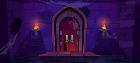 Broken Wooden Door In Medieval Castle Background Entry King Tower