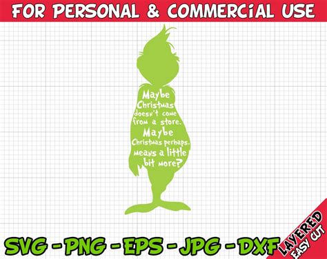 Maybe Christmas He Thought Doesn T Come From A Store The Grinch Clipart Vector Cut Files Svg