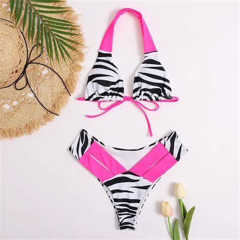 High Cut Halter Bikini Set With Thong Bottoms Sexy Brazilian Swimwear For Women From Bai