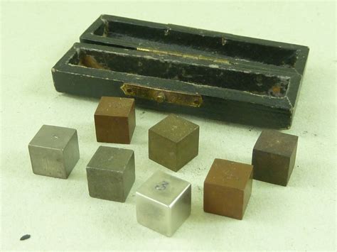 For Sale 7 Seven Boxed 1cc 10mm Metal Cube Samples Numbered Fleaglass