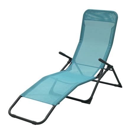 Gardenstar Chaise Longue Pliable Acier Textil Ne Bleu Siesta Pas Cher