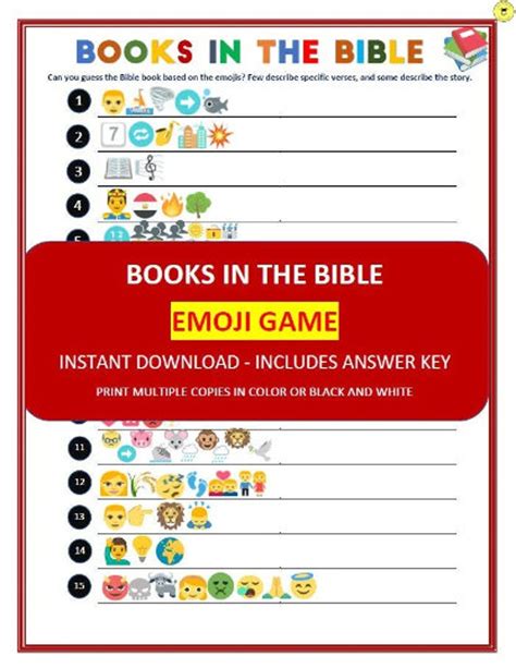 Bible Emoji Games Printable Bundle Bible Emoji Quiz Bundle Etsy