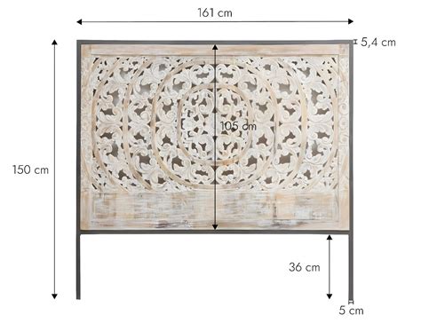 Tête de lit en bois de manguier blanchi Lila