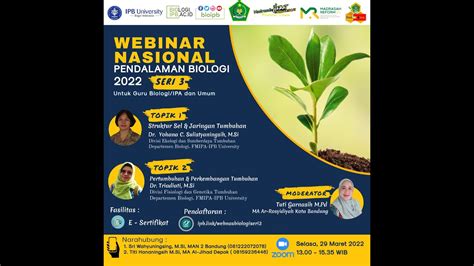 Webinar Nasional Pendalaman Biologi Seri Youtube