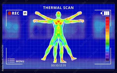 Illustration Vector Graphic Of Human Body Warmth In Infrared Spectrum