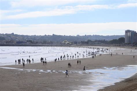 Gijon beach in Spain stock photo. Image of espana, travel - 57701734