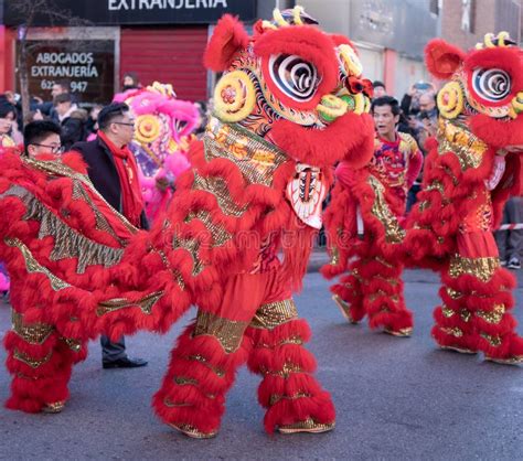 Madrid Spain. January 22, 2023 Chinese New Year Parade 2023. Year of ...