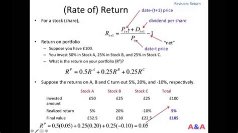 Rate Of Return On An Asset And A Portfolio YouTube