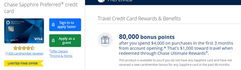 Expired Chase Sapphire Preferred 80 000 Points Signup Bonus With