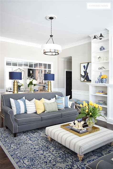 Blue And Yellow Living Room Decorating Ideas | Cabinets Matttroy