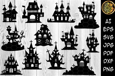 Halloween Haunted House Silhouette Graphic By V Design Creator