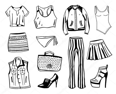 Fashion Hand Drawn Doodle Set Stock Vector Alptekin