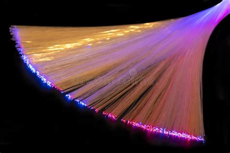 Illuminated Optical Fibers Stock Image Image Of Communication 243599319