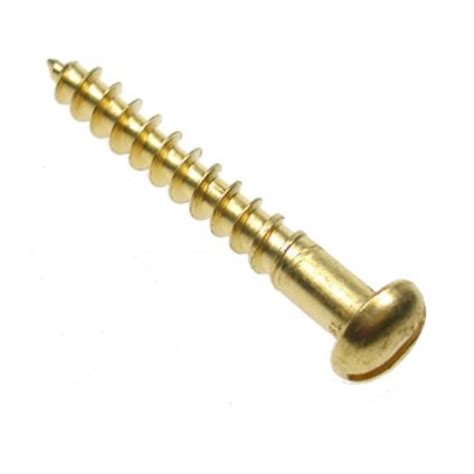 Round Head Slotted Woodscrews Brass