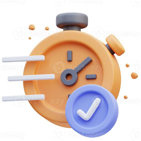 D Rendering Of Cute Icon Illustration Timer Approved Png